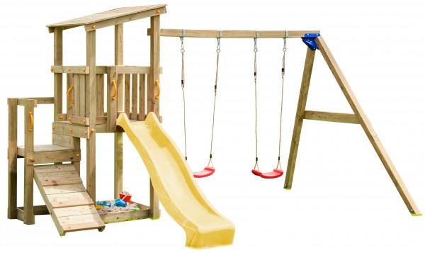 Spielturm CASCADE mit Rutsche 2,30 m + Doppelschaukel
