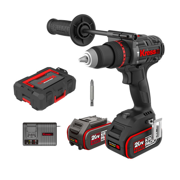 Akku Schlagbohrschrauber KUC35 20 V 150 Nm 2 x 4.0 Ah Akku + Ladegerät 6 A &amp; Stapelbox