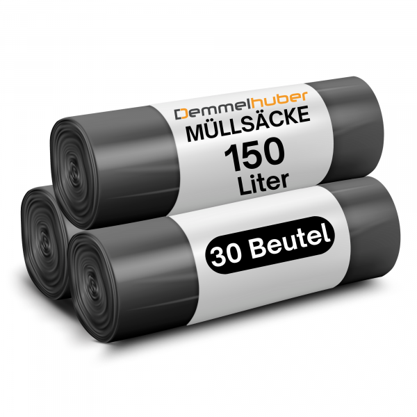 Müllsäcke 150 L extrastark 75 µm reißfest Müllbeutel Abfallbeutel Müllsack Mülltüte Abfallsäcke