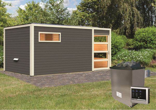 Saunahaus HYGGE 5,08 x 2,76 cm terragrau