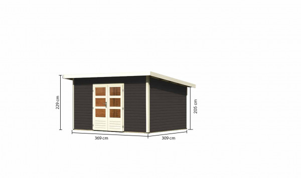 Gartenhaus Holz NORTHEIM 4 38 mm 3,69 x 3,09 m