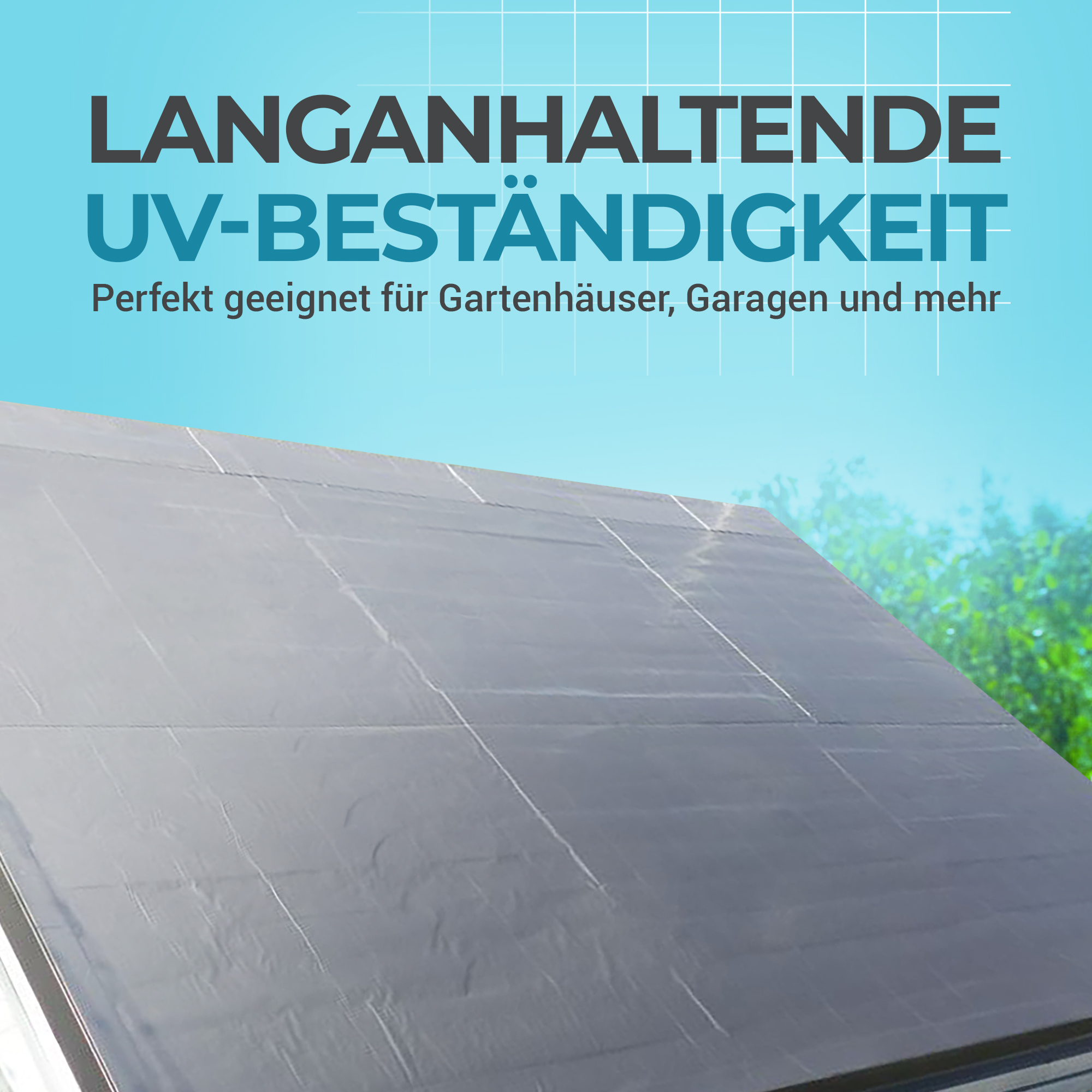 Dachfolie Aluminium selbstklebende Folie, Alternative zu Dachpappe  selbstklebend, KSK Dachbahn, Dachschindeln & Dachfolie, Gartenhaus  Zubehör, Garten & Freizeit