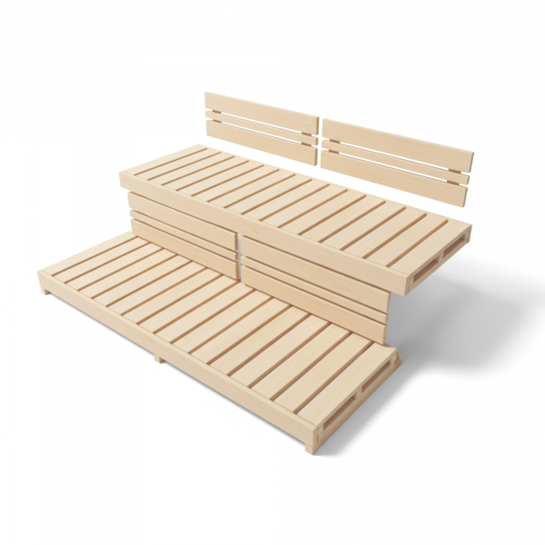 Saunabank- und Rückenlehnenset MALMÖ Hemlock