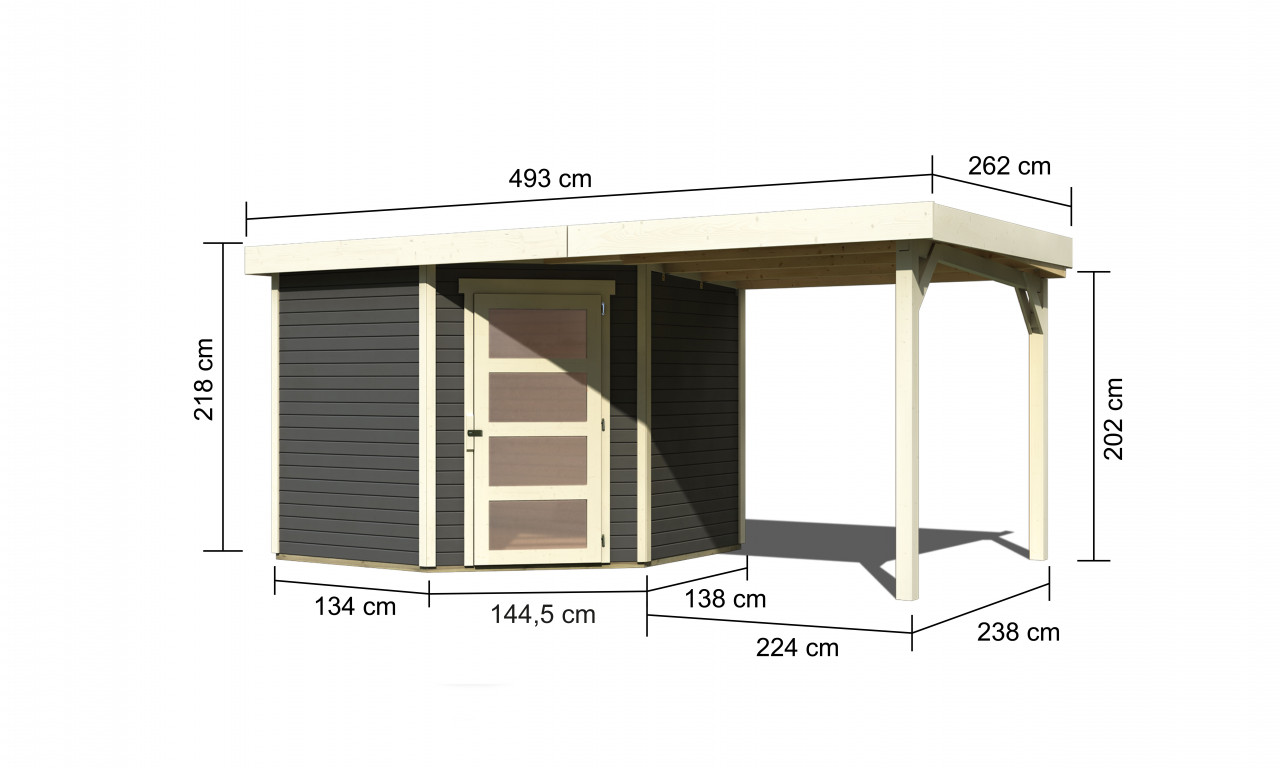 Karibu Gartenhaus "Schwandorf 5" aus hochwertiger nordischer Fichte