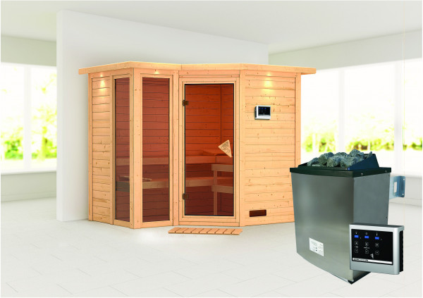 Massivholzsauna AMARA 2,36 x 1,84 m 40 mm