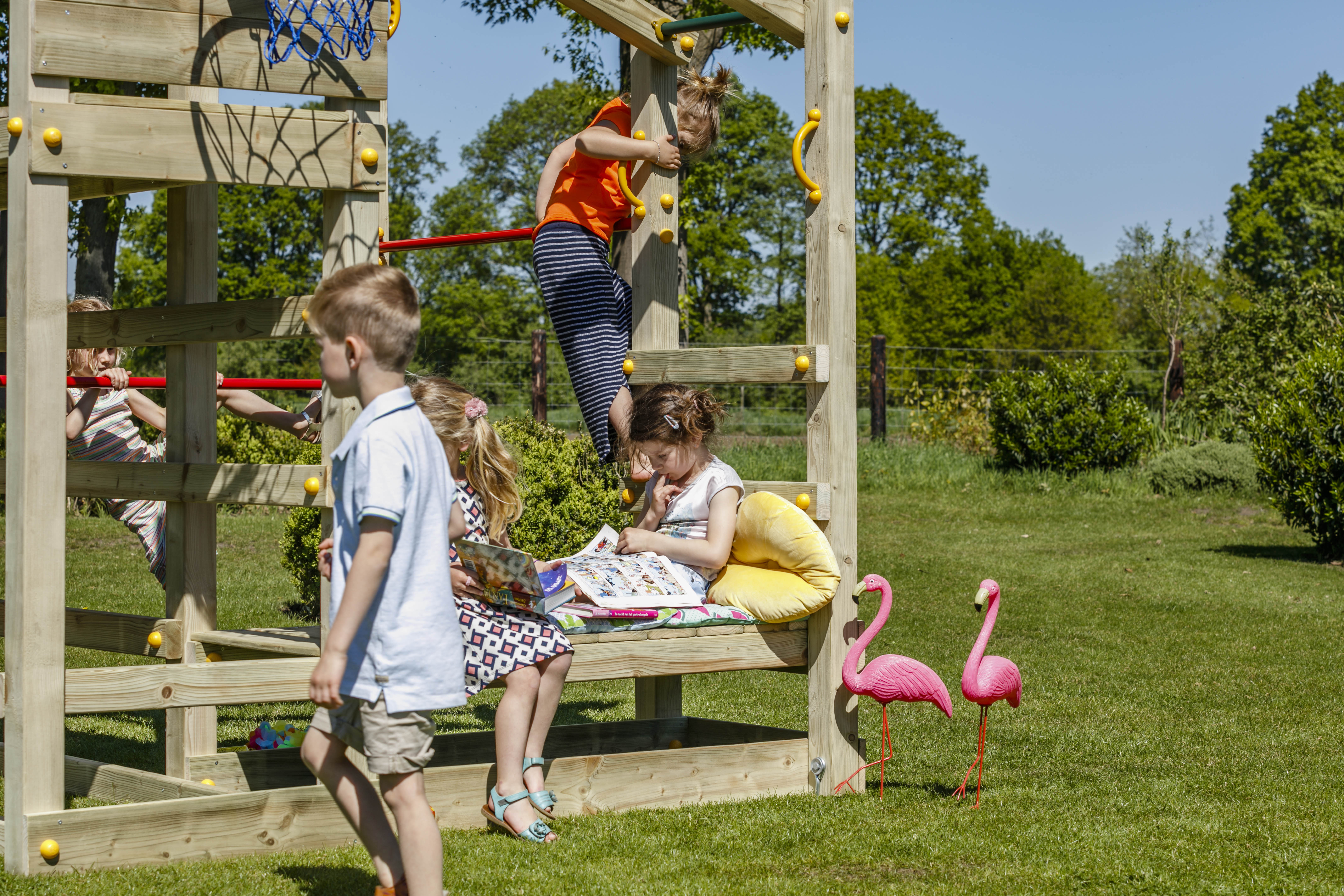 Spielturm CROSSFIT mit Rutsche Kletterturm Spielhaus Holzturm