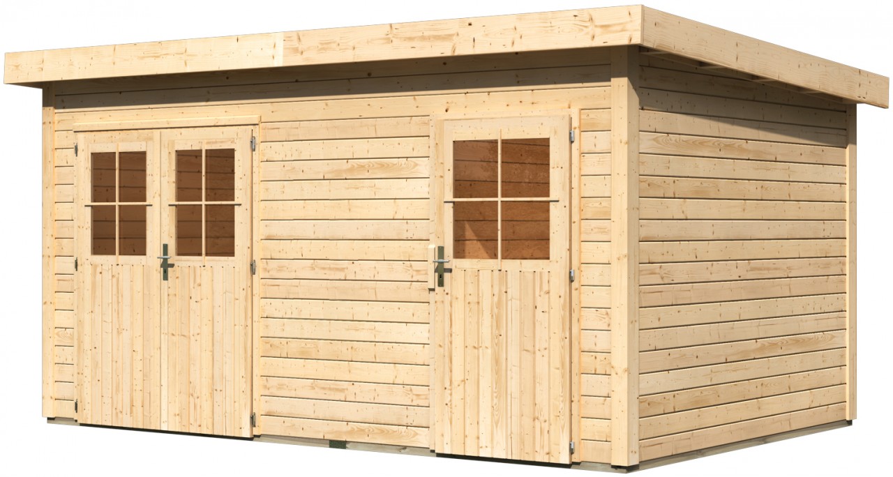 Gartenhaus MATTRUP 28 mm 424 x 274 m Naturbelassen