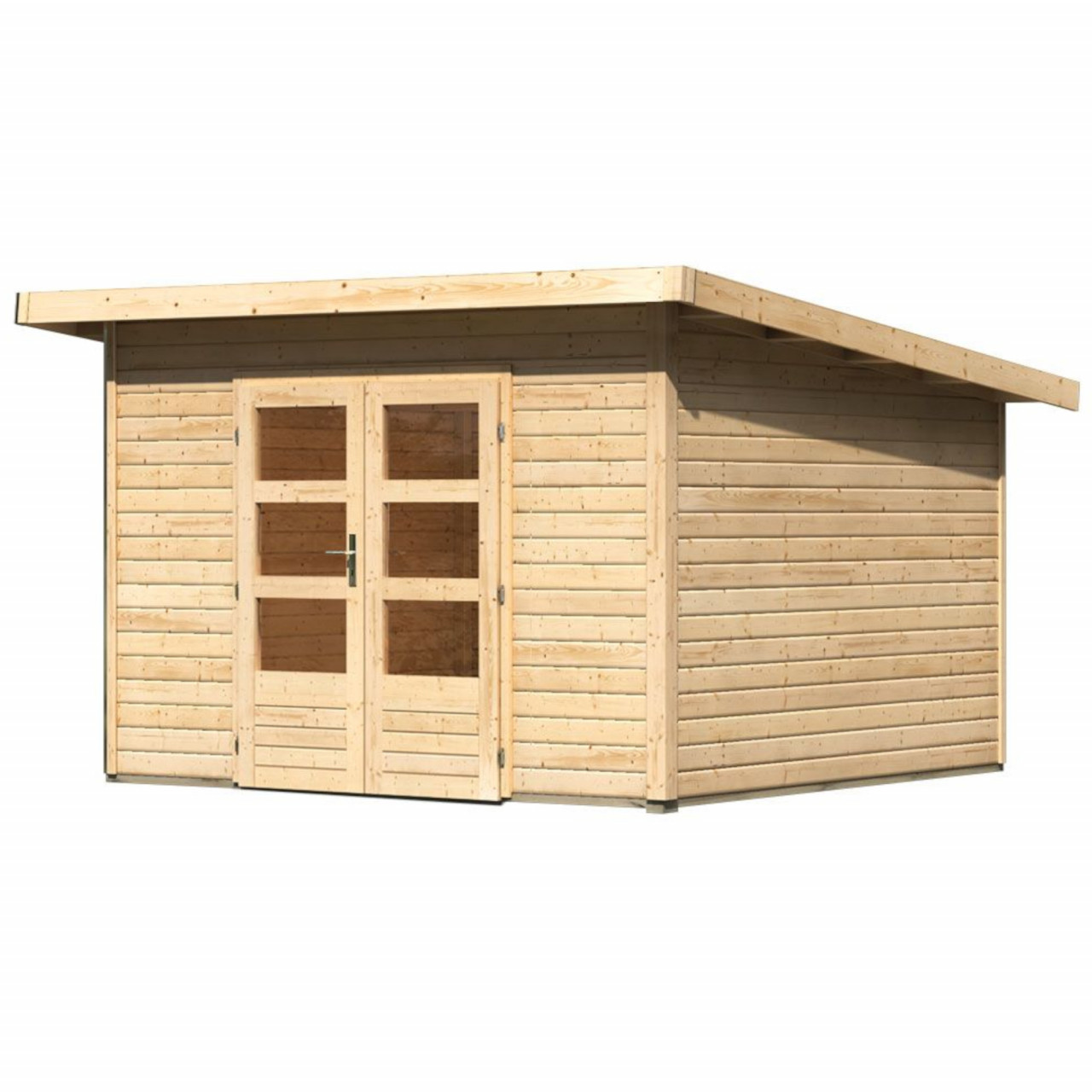 Karibu Gartenhaus Holz NORTHEIM 3 38 mm 309 x 309 m Naturbelassen Ohne Anbaudach 04-002-03-001-01463