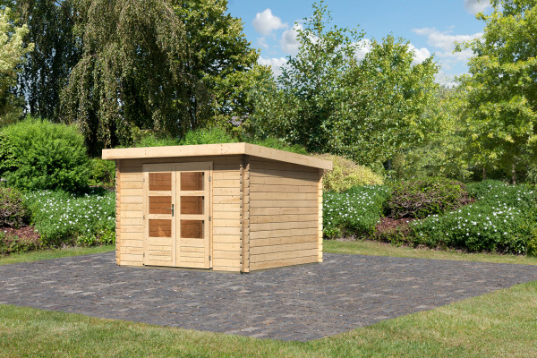 Gartenhaus Holz FLORA 5 2,97 x 2,97 m 28 mm Flachdachhaus