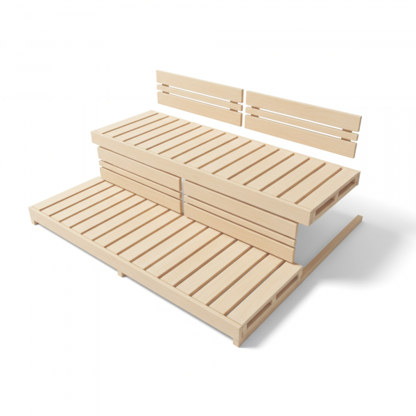 Saunabank- und Rückenlehnenset MALMÖ Hemlock