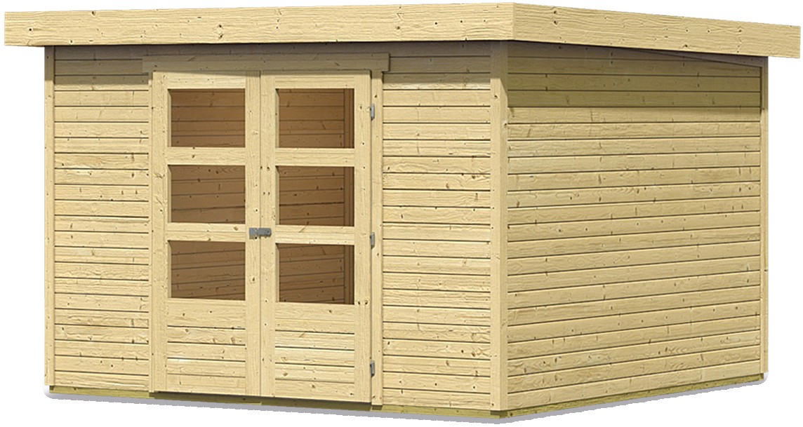 Karibu  Gartenhaus ASKOLA 6 19 mm 3,02 x 3,06 m naturbelassen  Ohne Anbaudach Ohne Schleppdach Naturbelassen 73064