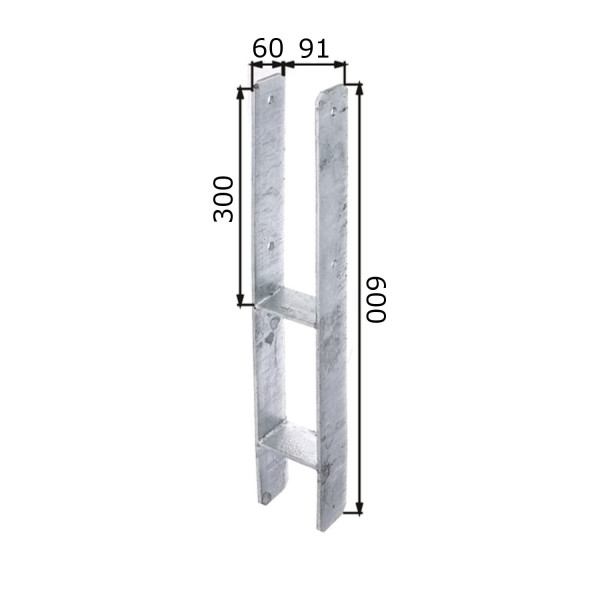 H-Pfostenträger zum Einbetonieren