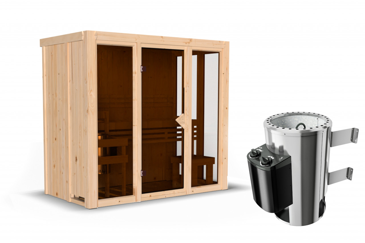 Sauna IRAVA 2 216 x 122 m 3.6 kW Ofen integr. Steuerung