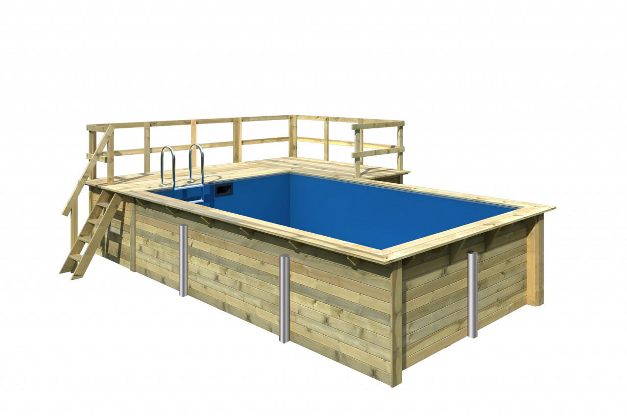 KARIBU Pool, Holz, 17500 l, BxH: 490.5x125 cm - braun