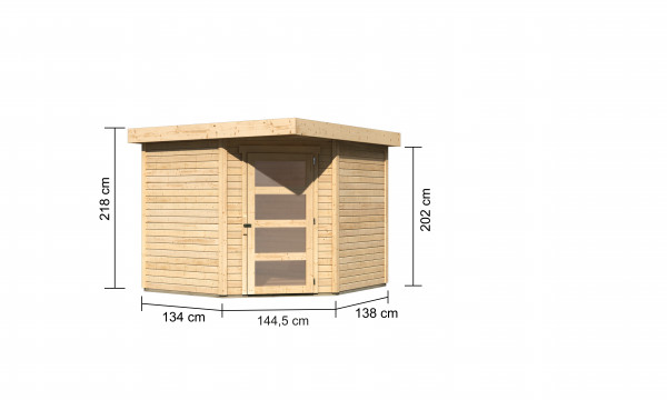 Gartenhaus Holz SCHWANDORF 5 2,42 x 2,46 m 19 mm Flachdachhaus