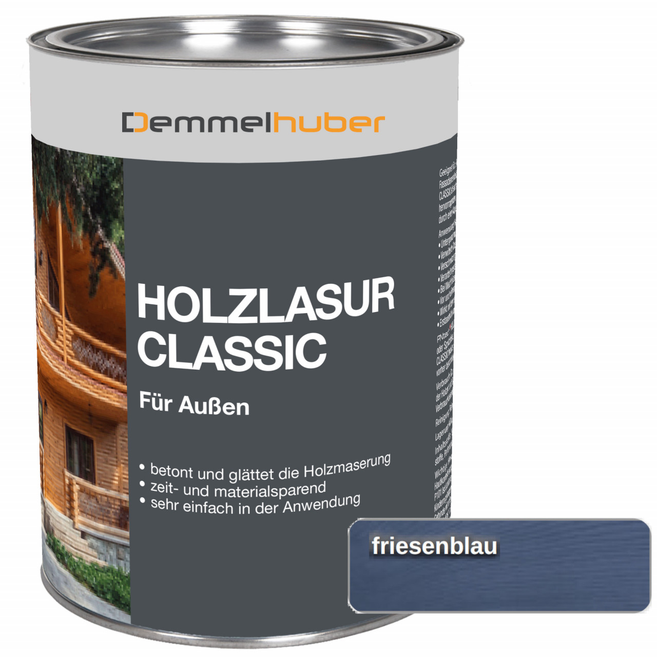 Holzschutzlasur CLASSIC Friesenblau 075 Liter