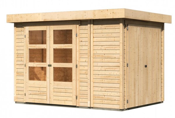 Gartenhaus Holz RETOLA 2 MIT ANBAUSCHRANK 2,88 x 2,17 m 19 mm Geräteschuppen