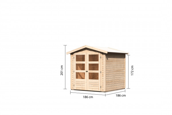 Gartenhaus Holz AMBERG 2 1,86 x 1,86 m 19 mm Geräteschuppen