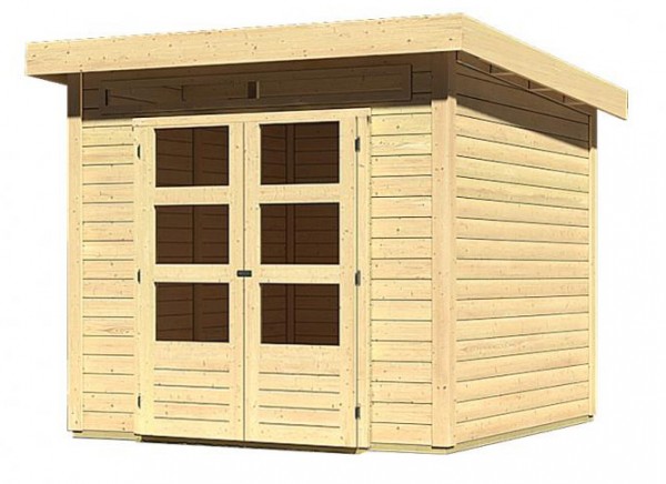 Gartenhaus Holz KANDERN 3 2,44 x 2,44 m 28 mm Flachdachhaus