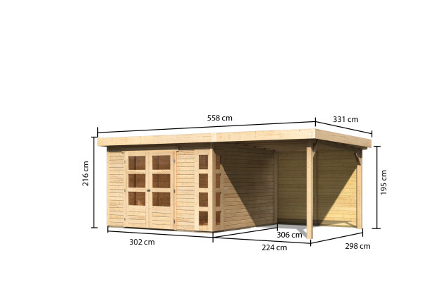 Gartenhaus KERKO 6 19 mm 5,22 x 3,06 m