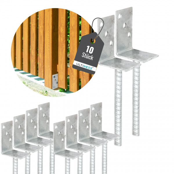 L-Pfostenträger mit Riffeldolle zum Einbetonieren 60 x 80 mm