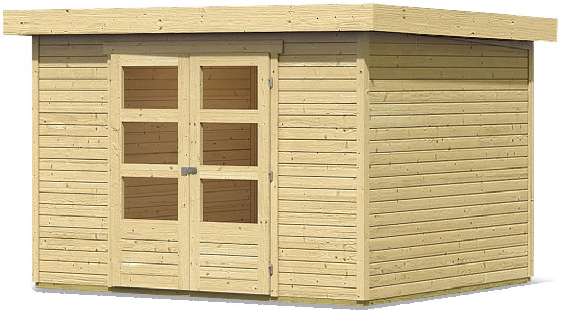 Karibu  Gartenhaus ASKOLA 5 19 mm 3,02 x 2,46 m naturbelassen  Ohne Anbaudach Ohne Schleppdach 73062