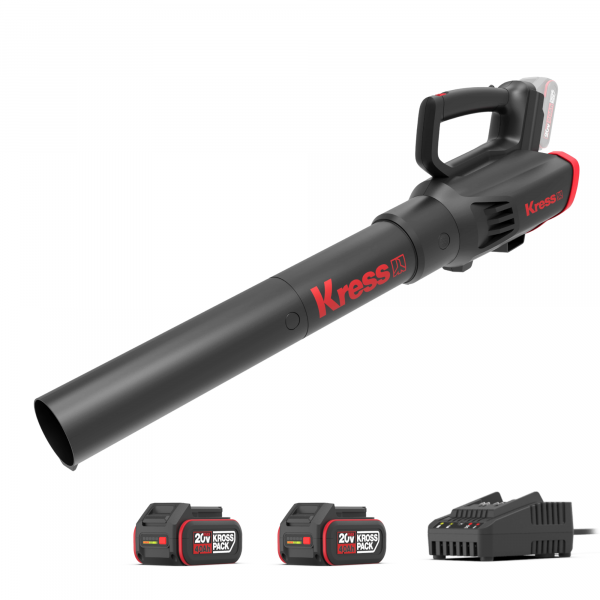 Akku-Laubbläser KG541 - 20 V Laubbläser Komplett-Set mit 2 x 4,0 Ah + 1 x Ladegerät 2 A