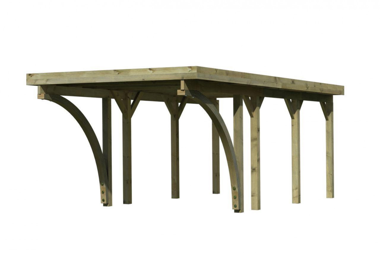Einzelcarport Classic 2 StahlDach 273 x 586 m 2 Einfahrtsbögen