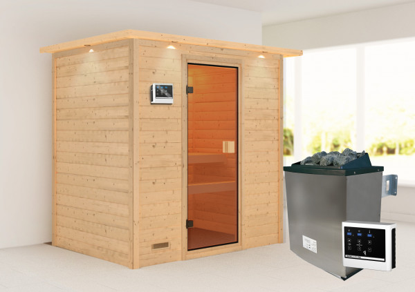 Massivholzsauna SELENA 1,95 x 1,45 m