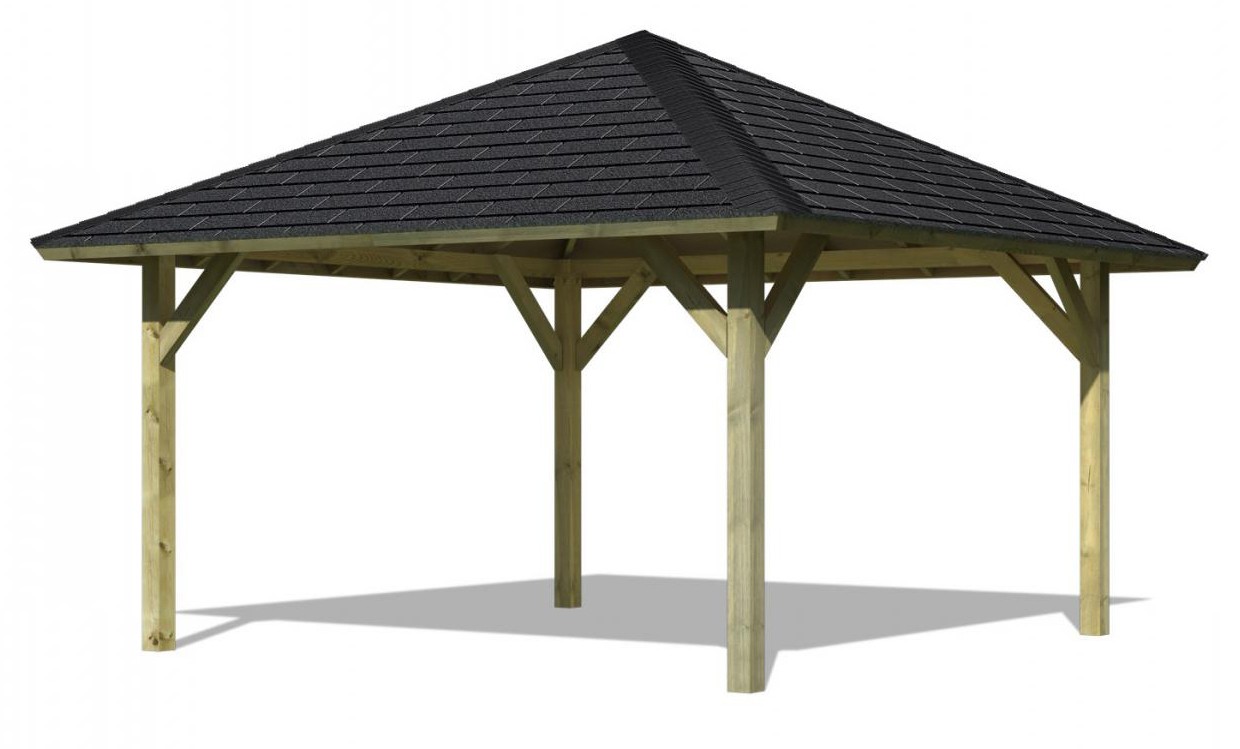 Karibu Pavillon 'Holm 1' naturfarben 431 x 431 x 315 cm