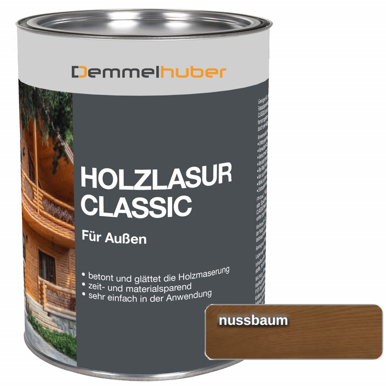 Holzschutzlasur CLASSIC Nussbaum 075 Liter