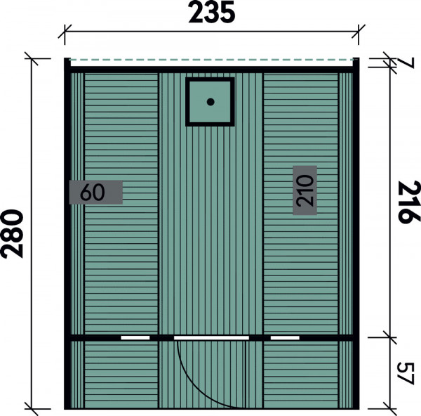 Saunafass SUSANN Ø235 x 280 cm