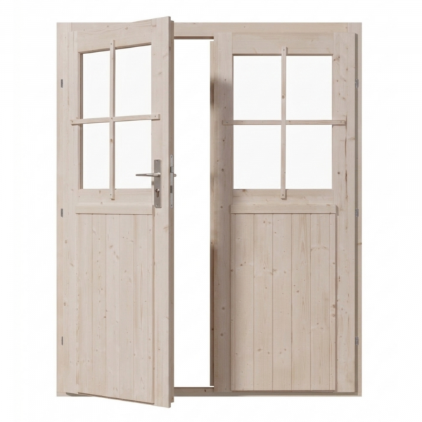 Gartenhaus Tür Doppelflügeltür 28 mm 141 x 177 cm