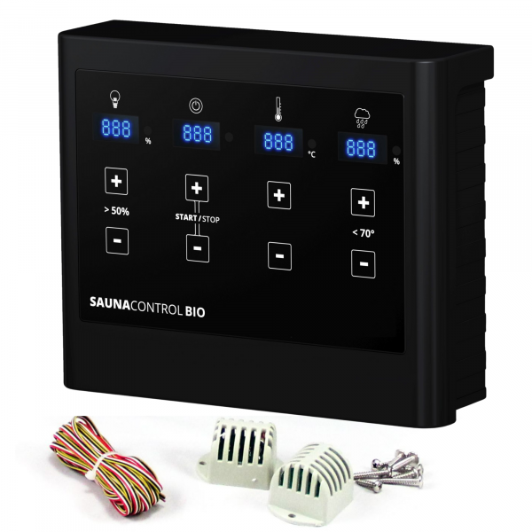 Steuergerät für Bio-Saunaöfen – Saunasteuerung für Feuchte &amp; Temperatur (3,5 - 9,0 kW)