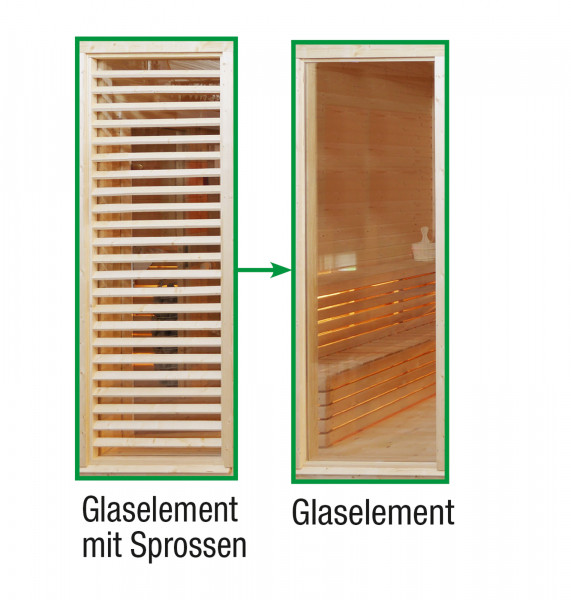 Sauna STINA Tausch Sprossen/Glas