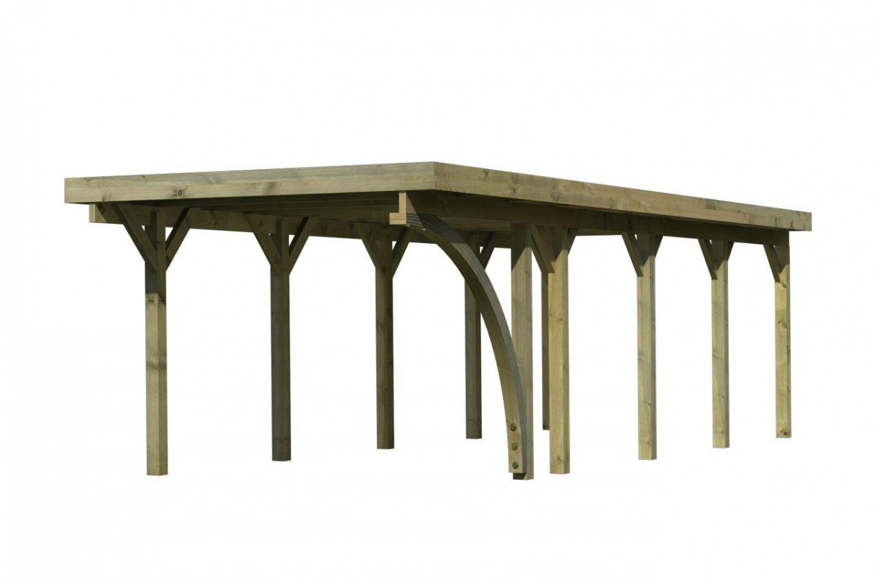 Einzelcarport Classic 3 StahlDach 273 x 778 m 1 Einfahrtsbogen