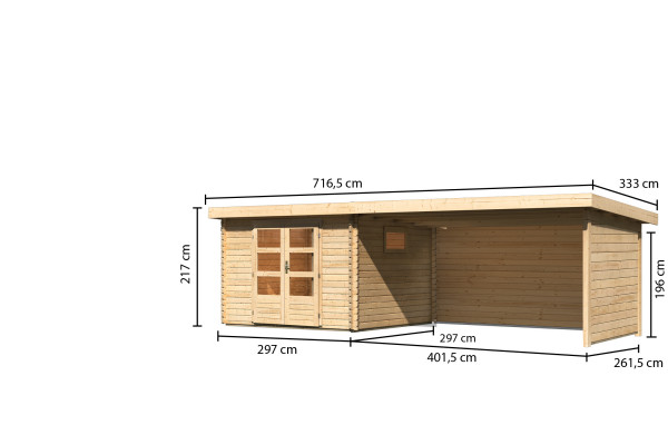Gartenhaus Holz TRITTAU 3 38 mm 2,97 x 2,97 m