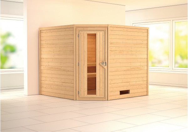 Massivholzsauna LEONA 2,31 x 2,31 m 38 mm