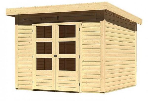 Gartenhaus Holz KANDERN 6 2,74 x 2,74 m 28 mm Flachdachhaus