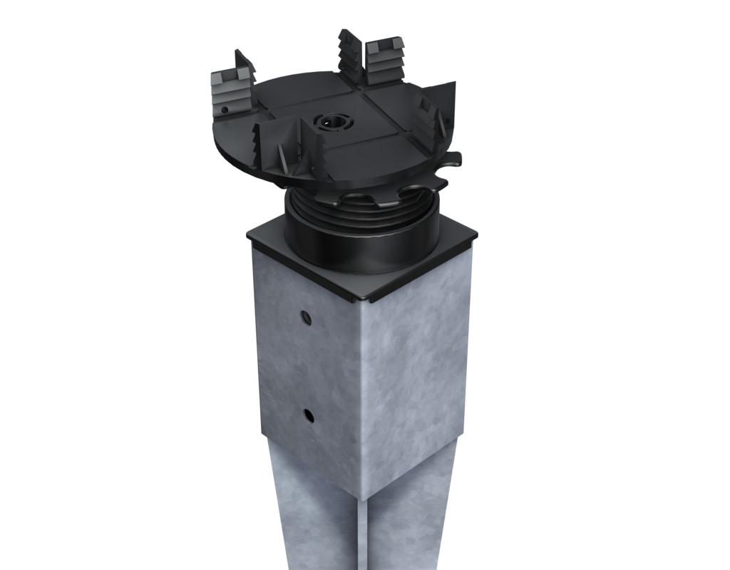 Terrassenlager FLEX / FLEXCLIP für Einschlaghülsen 9 x 9 cm