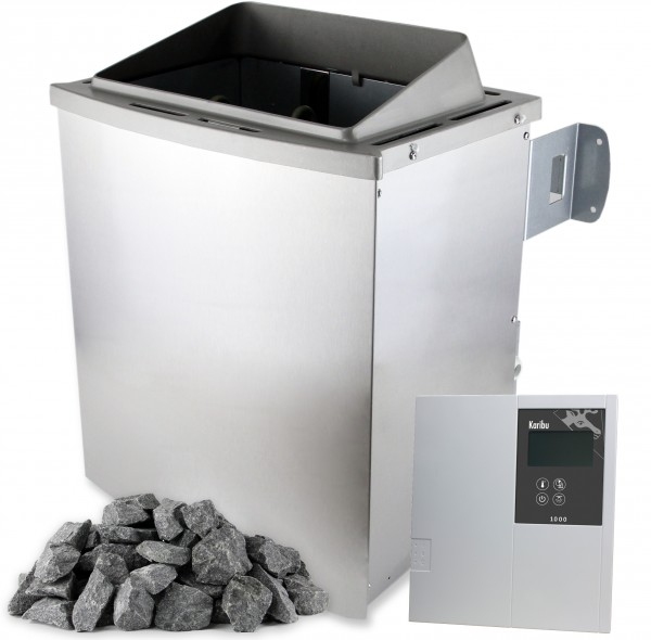 Saunaofen 9 kW CLASSIC mit Saunasteuerung Saunasteine Verdampfer