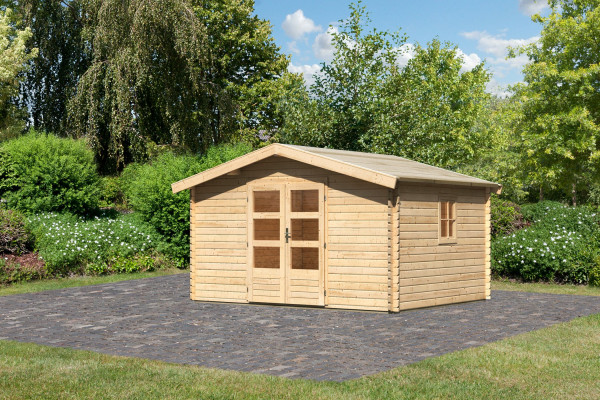 Gartenhaus Holz MELDORF 5 3,72 x 2,82 m 40 mm Blockbohlenhaus