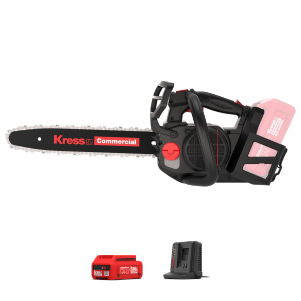 Akku-Kettensäge 35 cm KC320 - 60 V Motorsäge Komplett-Set mit 1 Akku + Doppelladegerät