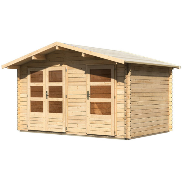 Gartenhaus Holz RADUR 0 3,87 x 2,53 m 28 mm Blockbohlenhaus