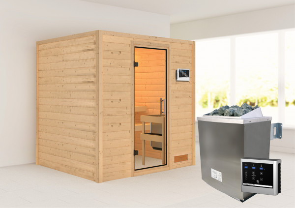 Massivholzsauna ANJA 1,96 x 1,70 m 38 mm