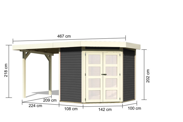 Gartenhaus GOLDENDORF 3 19 mm 2,13 x 2,17 m