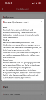 Einstellung der Kameraempfindlichkeit (Hoch/Niedrig) in der Kress App