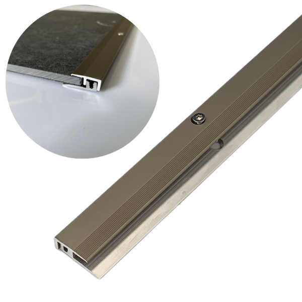 Bodenprofil Vinyl &amp; Designböden 100 cm Aluminium (0 - 9 mm) Edelstahl