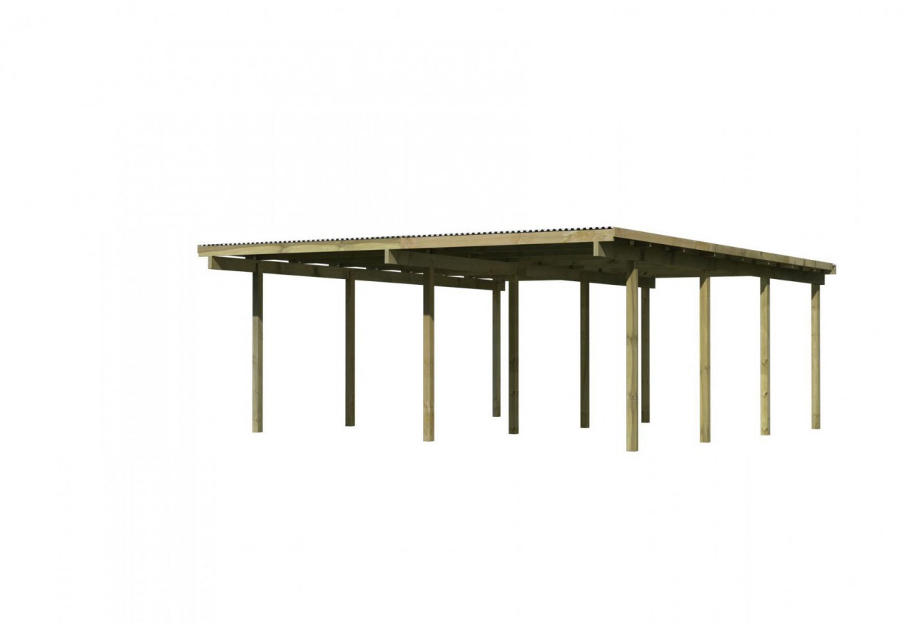 Doppelcarport Eco 2 527 x 576 m Ohne Einfahrtsbogen