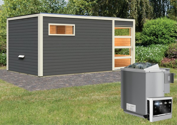 Saunahaus HYGGE 5,08 x 2,76 cm terragrau
